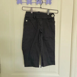 EUC | Candie’s girl’s black striped button waist pants‎ — size 8